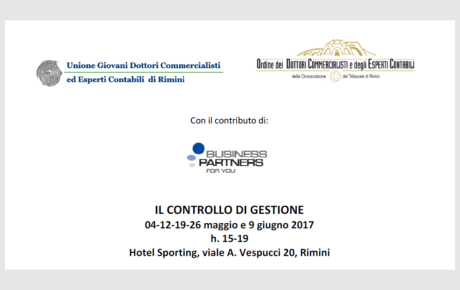 Ugdcec RN | Corso: Il controllo di gestione | Rimini maggio-giugno 2017