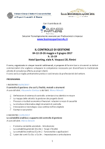 Ugdcec RN | Corso: Il controllo di gestione | Rimini maggio-giugno 2017 | locandina